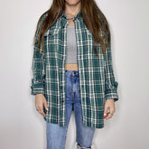 Flannel - L - Green/Yellow/Navy Flannel - 4 DOTS